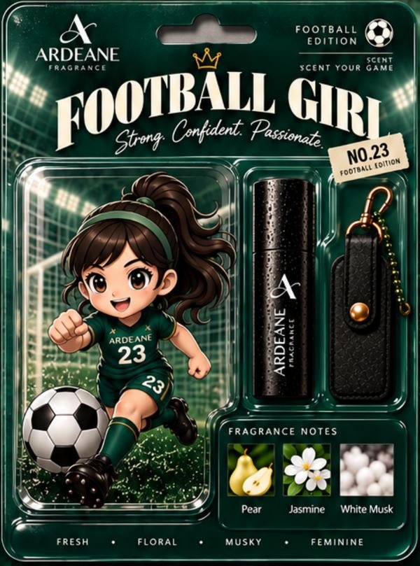Football Girl No.23 keychain, roll-on and pouch